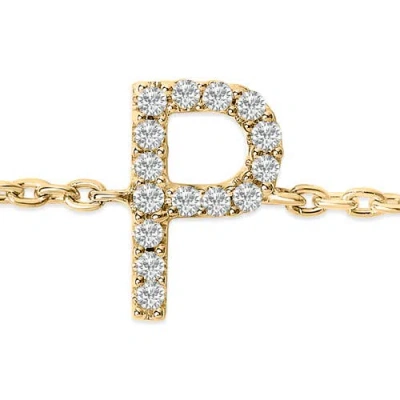 Haus Of Brilliance 10k Gold Diamond Accent "a-z" Initial Charm And Link Bracelet In Gold
