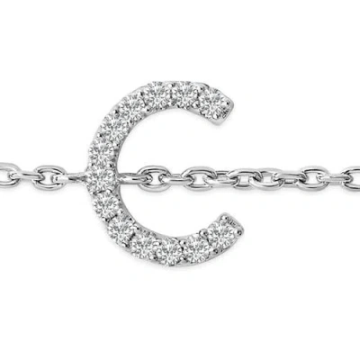 Haus Of Brilliance 10k Gold Diamond Accent "a-z" Initial Charm And Link Bracelet In Silver