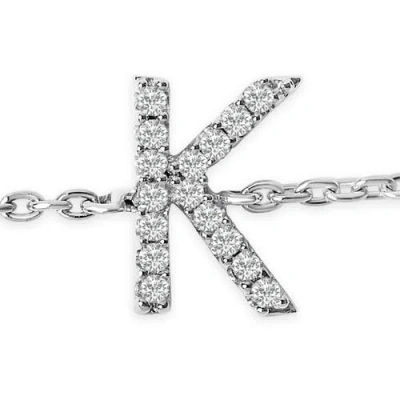 Haus Of Brilliance 10k Gold Diamond Accent "a-z" Initial Charm And Link Bracelet In Silver