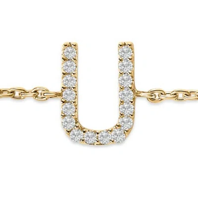 Haus Of Brilliance 10k Gold Diamond Accent "a-z" Initial Charm And Link Bracelet In Gold