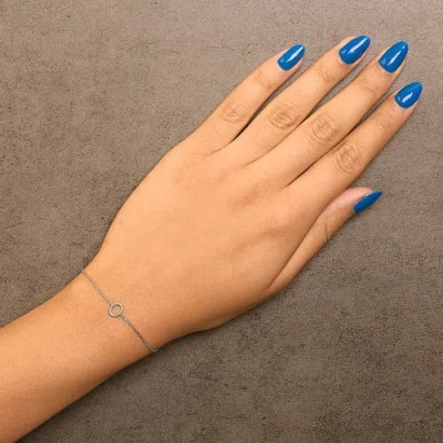 Haus Of Brilliance 10k Gold Diamond Accent "a-z" Initial Charm And Link Bracelet In Silver