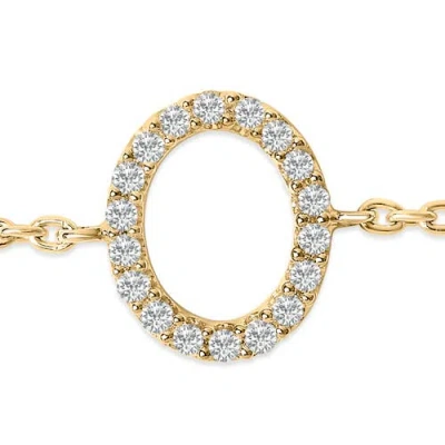 Haus Of Brilliance 10k Gold Diamond Accent "a-z" Initial Charm And Link Bracelet In Gold