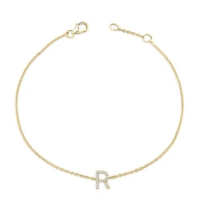 Haus Of Brilliance 10k Gold Diamond Accent "a-z" Initial Charm And Link Bracelet In Gold
