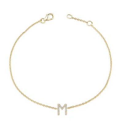 Haus Of Brilliance 10k Gold Diamond Accent "a-z" Initial Charm And Link Bracelet In Gold