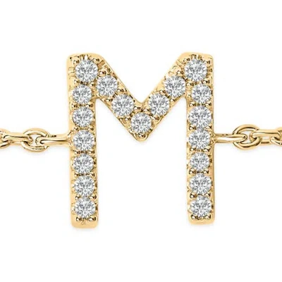 Haus Of Brilliance 10k Gold Diamond Accent "a-z" Initial Charm And Link Bracelet In Gold