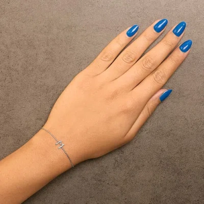 Haus Of Brilliance 10k Gold Diamond Accent "a-z" Initial Charm And Link Bracelet In Silver