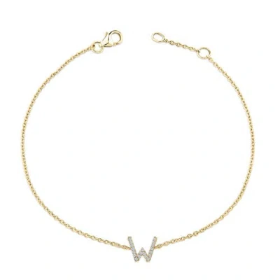 Haus Of Brilliance 10k Gold Diamond Accent "a-z" Initial Charm And Link Bracelet In Gold
