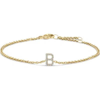 Haus Of Brilliance 10k Gold Diamond Accent "a-z" Initial Charm And Link Bracelet In Gold