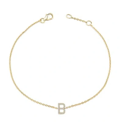 Haus Of Brilliance 10k Gold Diamond Accent "a-z" Initial Charm And Link Bracelet In Gold