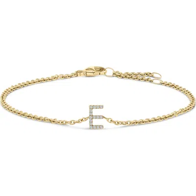 Haus Of Brilliance 10k Gold Diamond Accent "a-z" Initial Charm And Link Bracelet In Gold