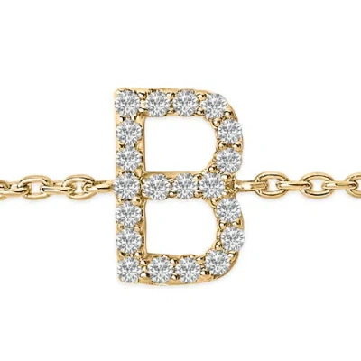 Haus Of Brilliance 10k Gold Diamond Accent "a-z" Initial Charm And Link Bracelet In Gold