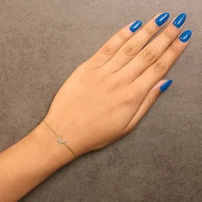 Haus Of Brilliance 10k Gold Diamond Accent "a-z" Initial Charm And Link Bracelet In Gold