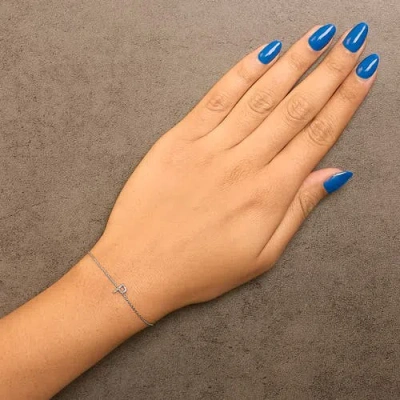 Haus Of Brilliance 10k Gold Diamond Accent "a-z" Initial Charm And Link Bracelet In Silver