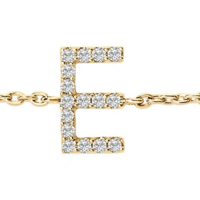 Haus Of Brilliance 10k Gold Diamond Accent "a-z" Initial Charm And Link Bracelet In Gold