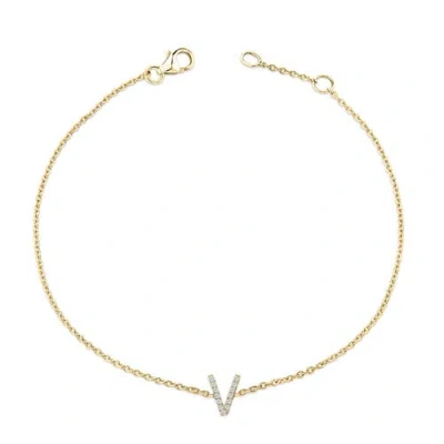 Haus Of Brilliance 10k Gold Diamond Accent "a-z" Initial Charm And Link Bracelet In Gold