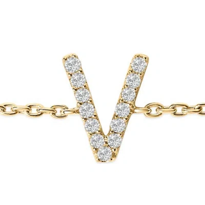 Haus Of Brilliance 10k Gold Diamond Accent "a-z" Initial Charm And Link Bracelet In Gold