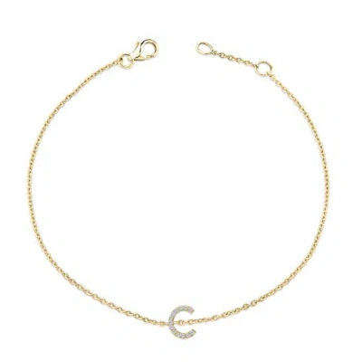 Haus Of Brilliance 10k Gold Diamond Accent "a-z" Initial Charm And Link Bracelet In Gold