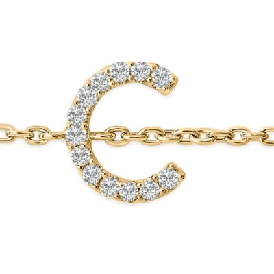 Haus Of Brilliance 10k Gold Diamond Accent "a-z" Initial Charm And Link Bracelet In Gold