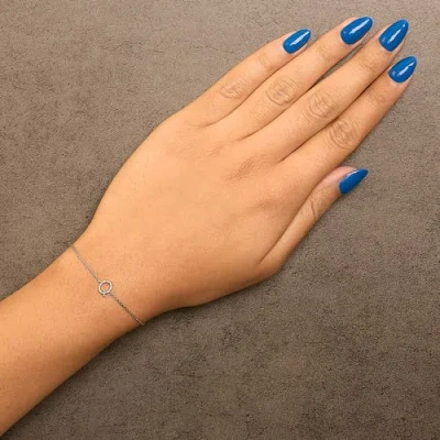 Haus Of Brilliance 10k Gold Diamond Accent "a-z" Initial Charm And Link Bracelet In Silver