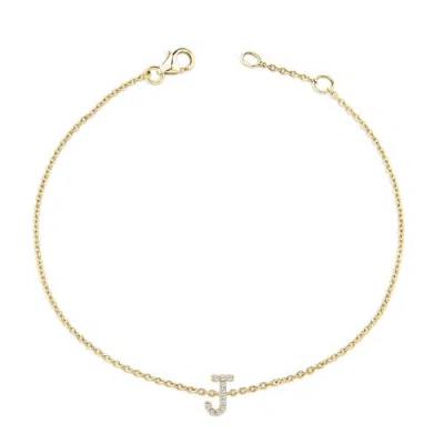 Haus Of Brilliance 10k Gold Diamond Accent "a-z" Initial Charm And Link Bracelet In Gold