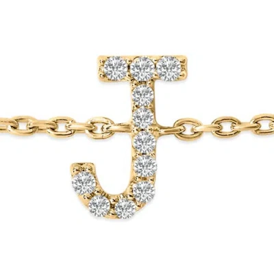 Haus Of Brilliance 10k Gold Diamond Accent "a-z" Initial Charm And Link Bracelet In Gold
