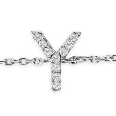 Haus Of Brilliance 10k Gold Diamond Accent "a-z" Initial Charm And Link Bracelet In Silver
