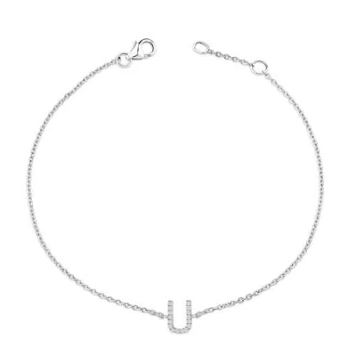 Haus Of Brilliance 10k Gold Diamond Accent "a-z" Initial Charm And Link Bracelet In Silver