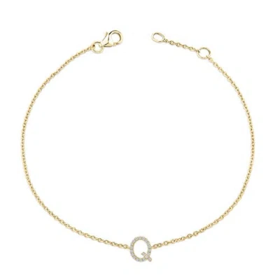 Haus Of Brilliance 10k Gold Diamond Accent "a-z" Initial Charm And Link Bracelet In Gold