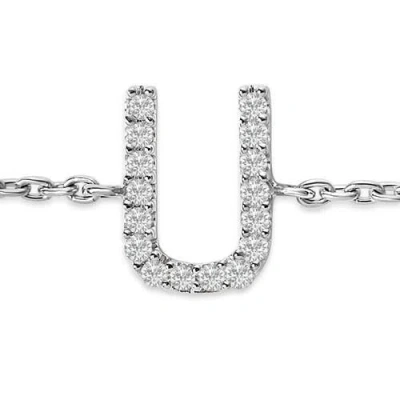 Haus Of Brilliance 10k Gold Diamond Accent "a-z" Initial Charm And Link Bracelet In Silver