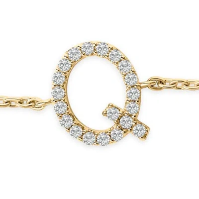 Haus Of Brilliance 10k Gold Diamond Accent "a-z" Initial Charm And Link Bracelet In Gold