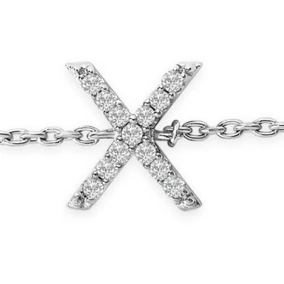 Haus Of Brilliance 10k Gold Diamond Accent "a-z" Initial Charm And Link Bracelet In Silver