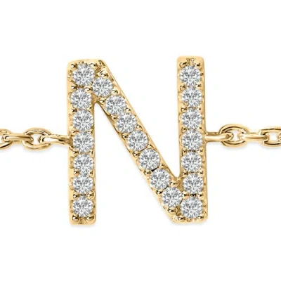 Haus Of Brilliance 10k Gold Diamond Accent "a-z" Initial Charm And Link Bracelet In Gold