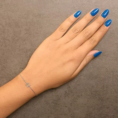 Haus Of Brilliance 10k Gold Diamond Accent "a-z" Initial Charm And Link Bracelet In Silver