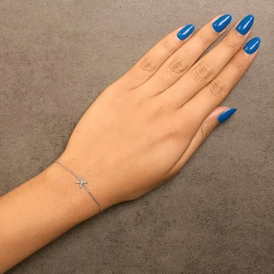 Haus Of Brilliance 10k Gold Diamond Accent "a-z" Initial Charm And Link Bracelet In Silver