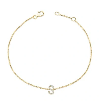 Haus Of Brilliance 10k Gold Diamond Accent "a-z" Initial Charm And Link Bracelet In Gold