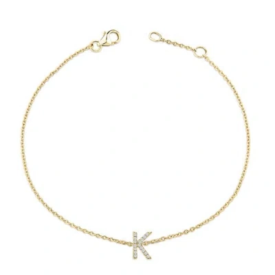 Haus Of Brilliance 10k Gold Diamond Accent "a-z" Initial Charm And Link Bracelet In Gold
