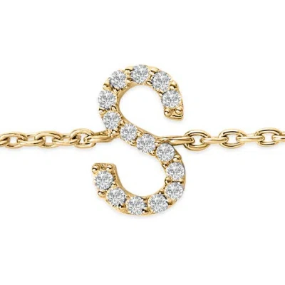 Haus Of Brilliance 10k Gold Diamond Accent "a-z" Initial Charm And Link Bracelet In Gold