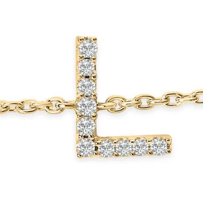 Haus Of Brilliance 10k Gold Diamond Accent "a-z" Initial Charm And Link Bracelet In Gold