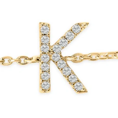 Haus Of Brilliance 10k Gold Diamond Accent "a-z" Initial Charm And Link Bracelet In Gold
