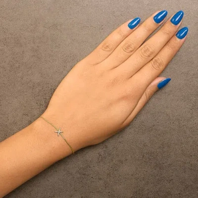 Haus Of Brilliance 10k Gold Diamond Accent "a-z" Initial Charm And Link Bracelet In Gold