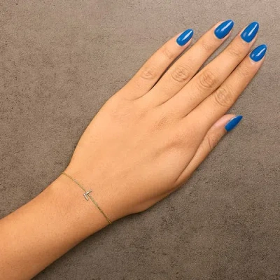 Haus Of Brilliance 10k Gold Diamond Accent "a-z" Initial Charm And Link Bracelet In Gold