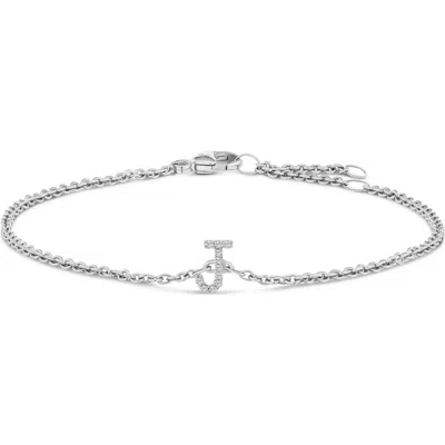 Haus Of Brilliance 10k Gold Diamond Accent "a-z" Initial Charm And Link Bracelet In Metallic