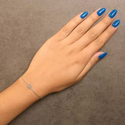 Haus Of Brilliance 10k Gold Diamond Accent "a-z" Initial Charm And Link Bracelet In Metallic