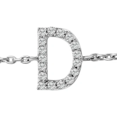 Haus Of Brilliance 10k Gold Diamond Accent "a-z" Initial Charm And Link Bracelet In Metallic