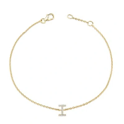 Haus Of Brilliance 10k Gold Diamond Accent "a-z" Initial Charm And Link Bracelet In Gold