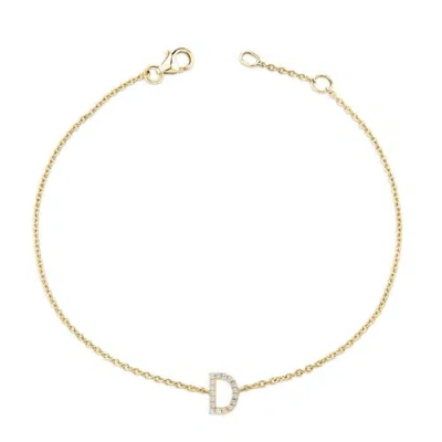 Haus Of Brilliance 10k Gold Diamond Accent "a-z" Initial Charm And Link Bracelet In Gold