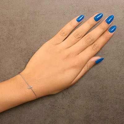 Haus Of Brilliance 10k Gold Diamond Accent "a-z" Initial Charm And Link Bracelet In Metallic