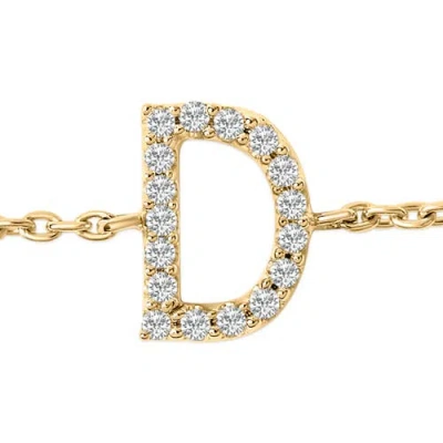 Haus Of Brilliance 10k Gold Diamond Accent "a-z" Initial Charm And Link Bracelet In Gold