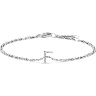 Haus Of Brilliance 10k Gold Diamond Accent "a-z" Initial Charm And Link Bracelet In Silver