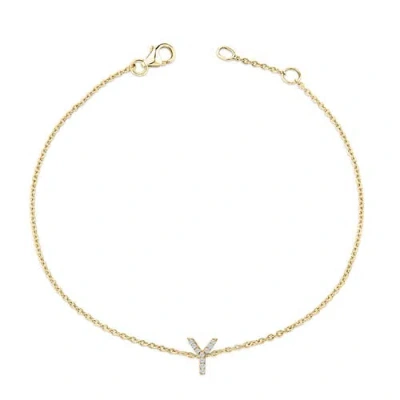 Haus Of Brilliance 10k Gold Diamond Accent "a-z" Initial Charm And Link Bracelet In Gold